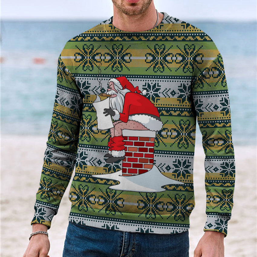 Wholesale Christmas Printed Long Sleeve Sweatshirt Crew Neck Sweatshirt